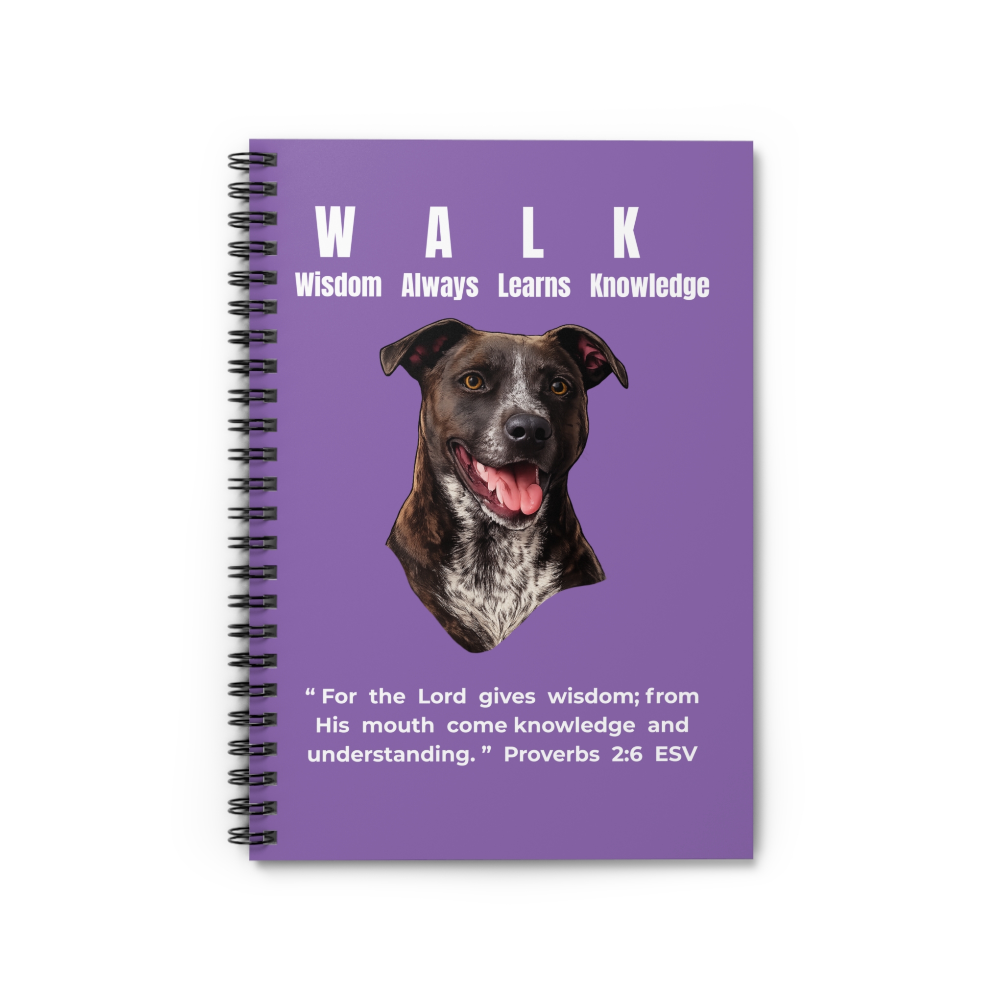 W.A.L.K. - Wisdom Always Learns Knowledge - Spiral Notebook - Ruled Line