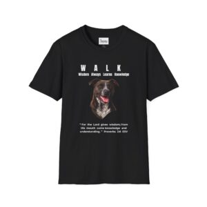 W.A.L.K. - Wisdom Always Learns Knowledge - Unisex Softstyle T-Shirt - Pitbull Terrier