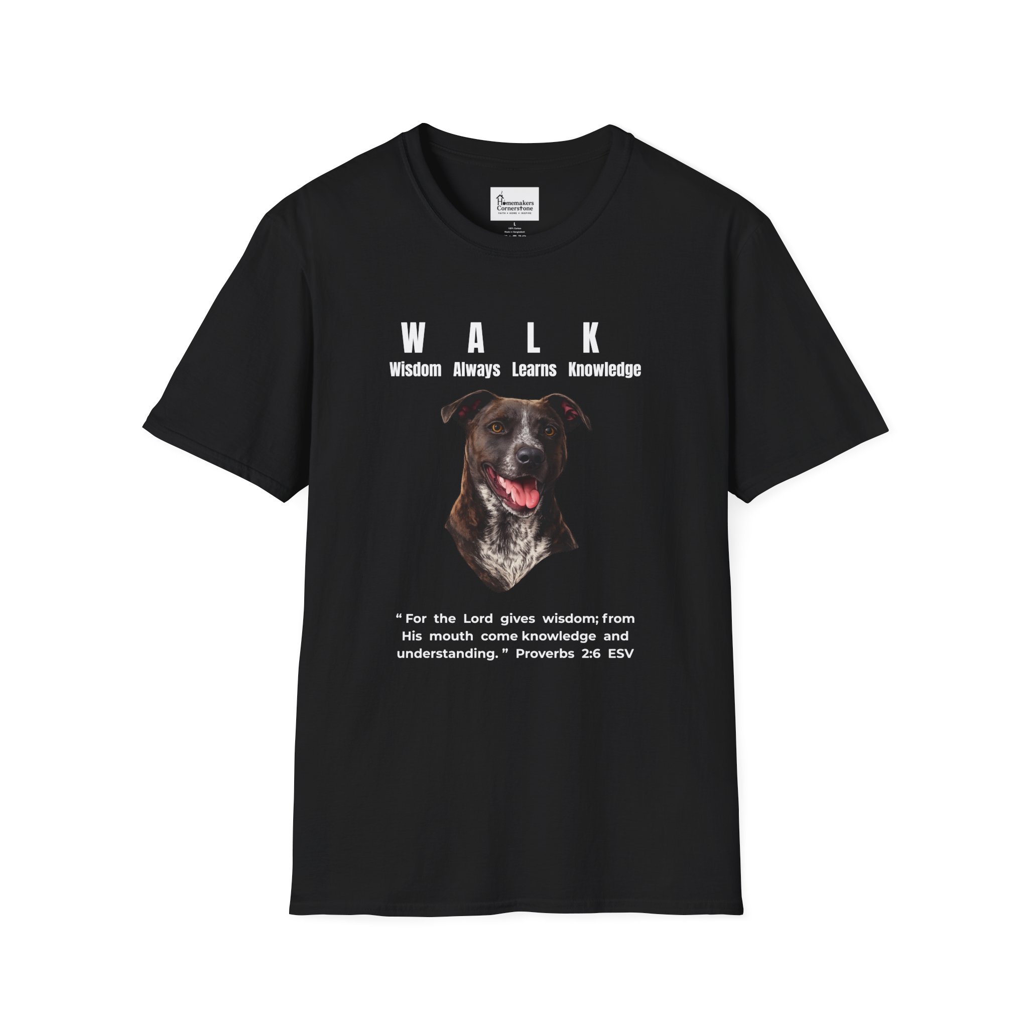 W.A.L.K. - Wisdom Always Learns Knowledge - Unisex Softstyle T-Shirt - Pitbull Terrier
