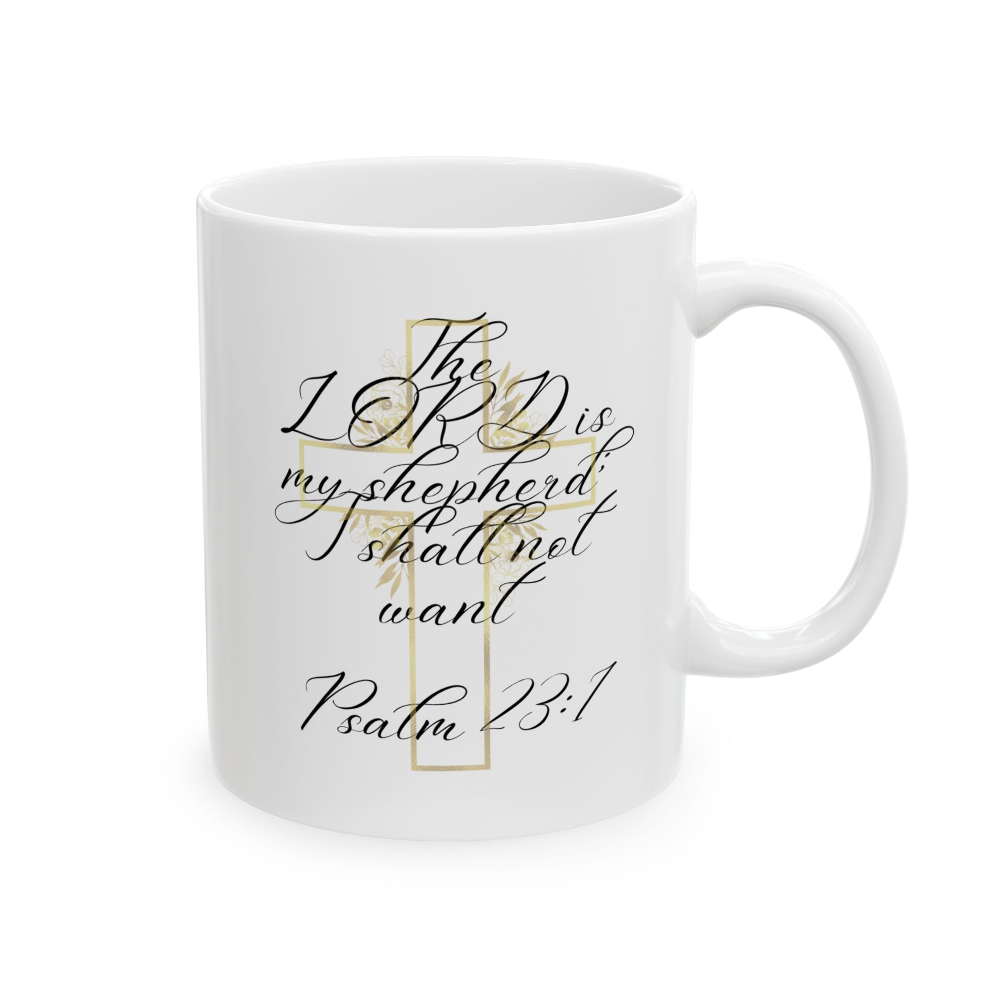 Charlie "The Lord is my shepherd; I shall not want" Coffee Mug - Psalm 23:1 - Ceramic Mug 11oz - Image 2