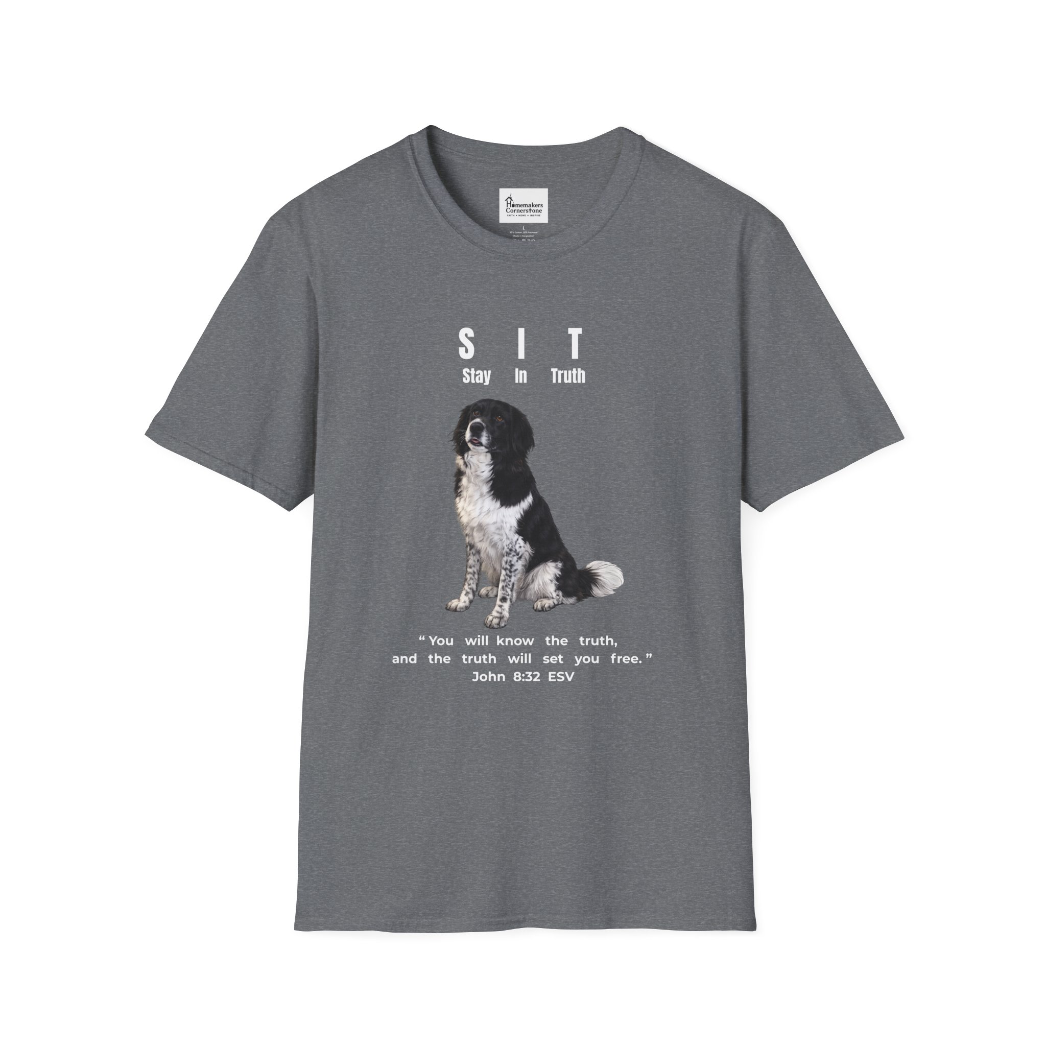 S.I.T. - Stay In Truth - Unisex Softstyle T-Shirt - Border Collie - Image 5