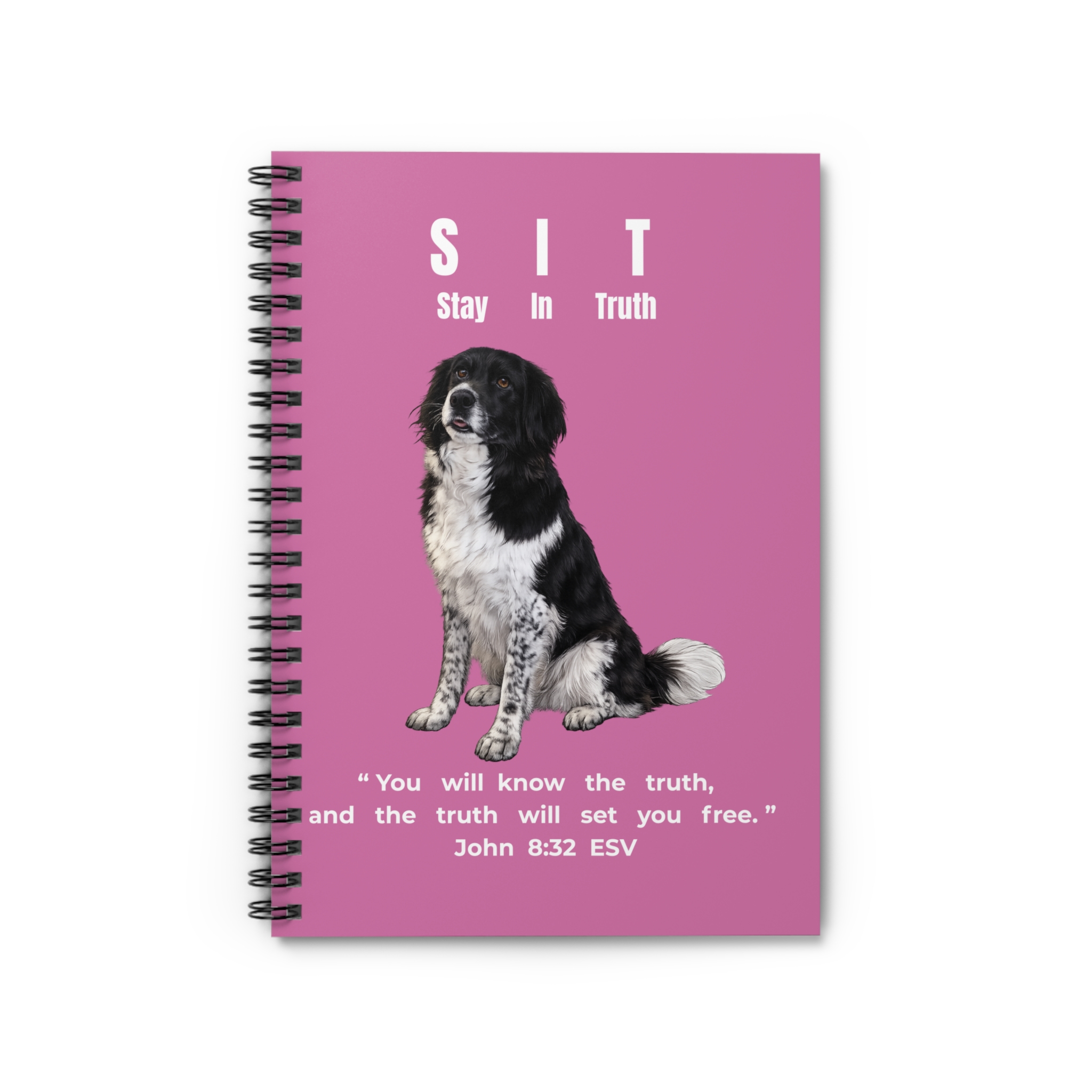 S.I.T. - Stay In Truth - Spiral Notebook - Ruled Line - Border Collie - Sarah