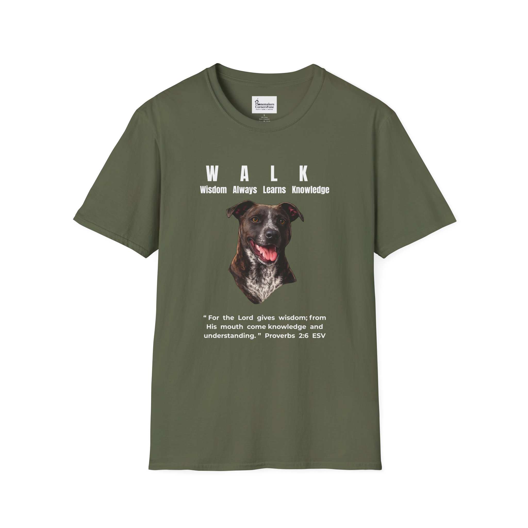 W.A.L.K. - Wisdom Always Learns Knowledge - Unisex Softstyle T-Shirt - Pitbull Terrier - Image 5
