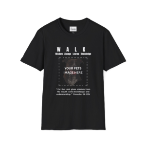 Custom W.A.L.K. - Wisdom Always Learns Knowledge - Unisex Softstyle T-Shirt - Pitbull Terrier