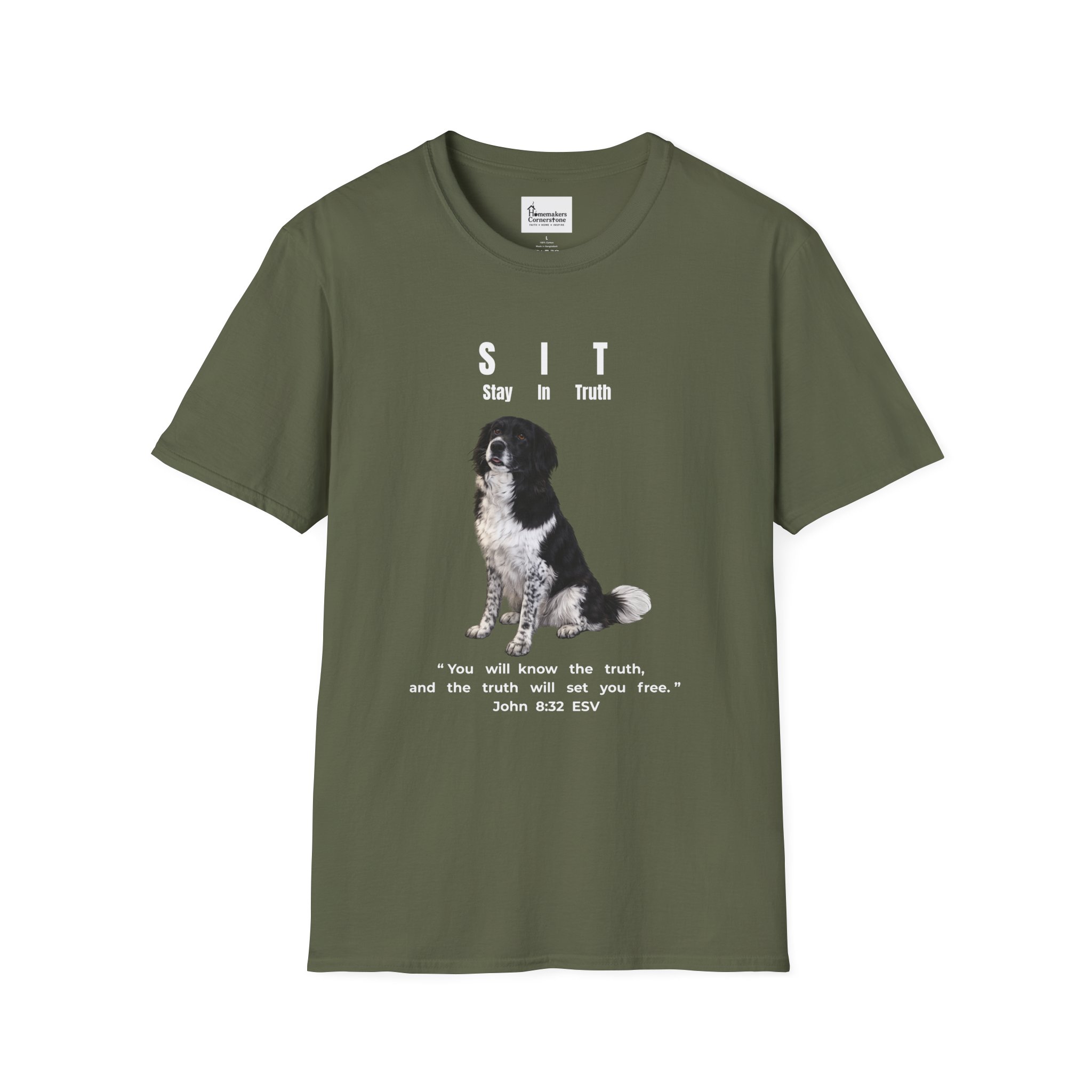 S.I.T. - Stay In Truth - Unisex Softstyle T-Shirt - Border Collie - Image 3