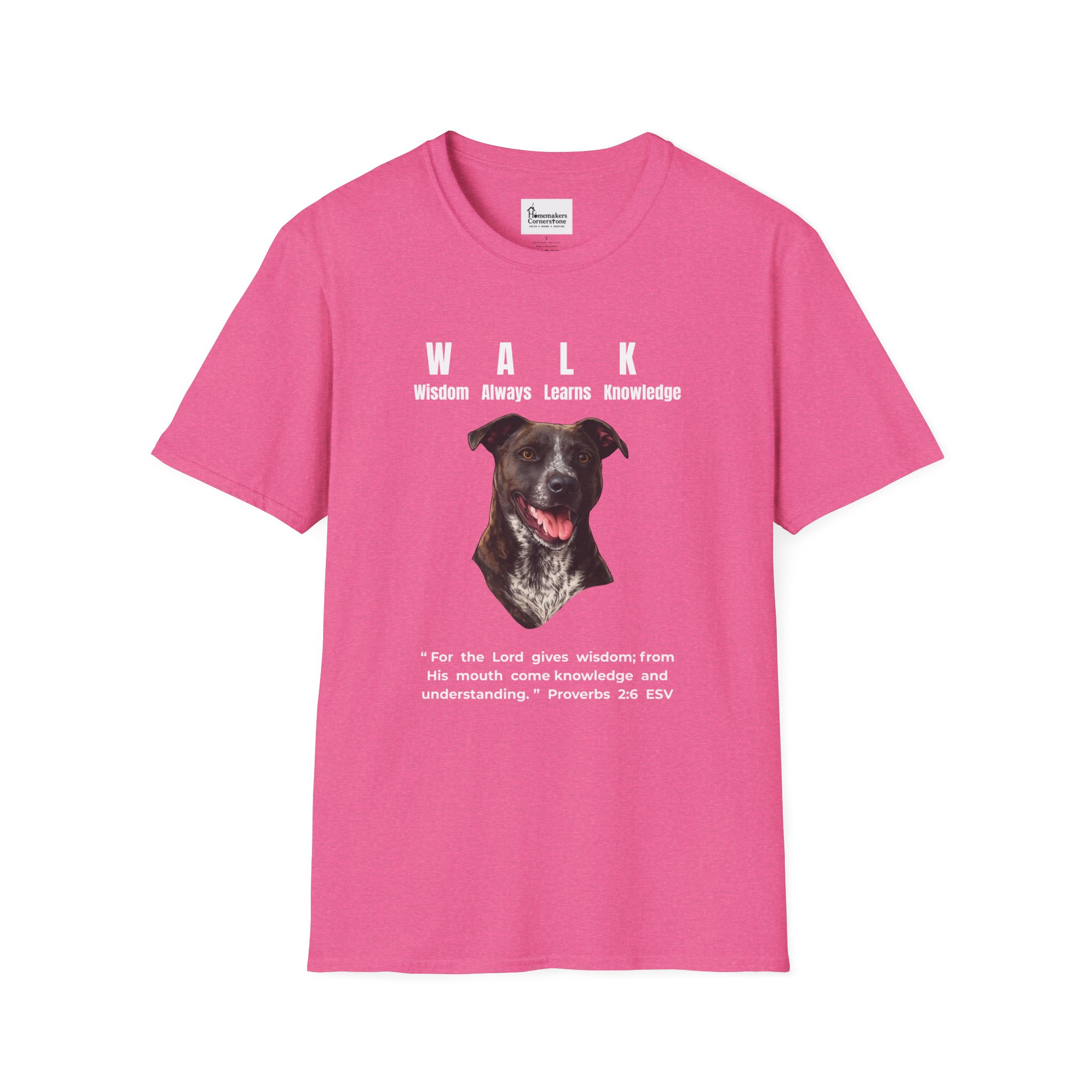 W.A.L.K. - Wisdom Always Learns Knowledge - Unisex Softstyle T-Shirt - Pitbull Terrier - Image 33