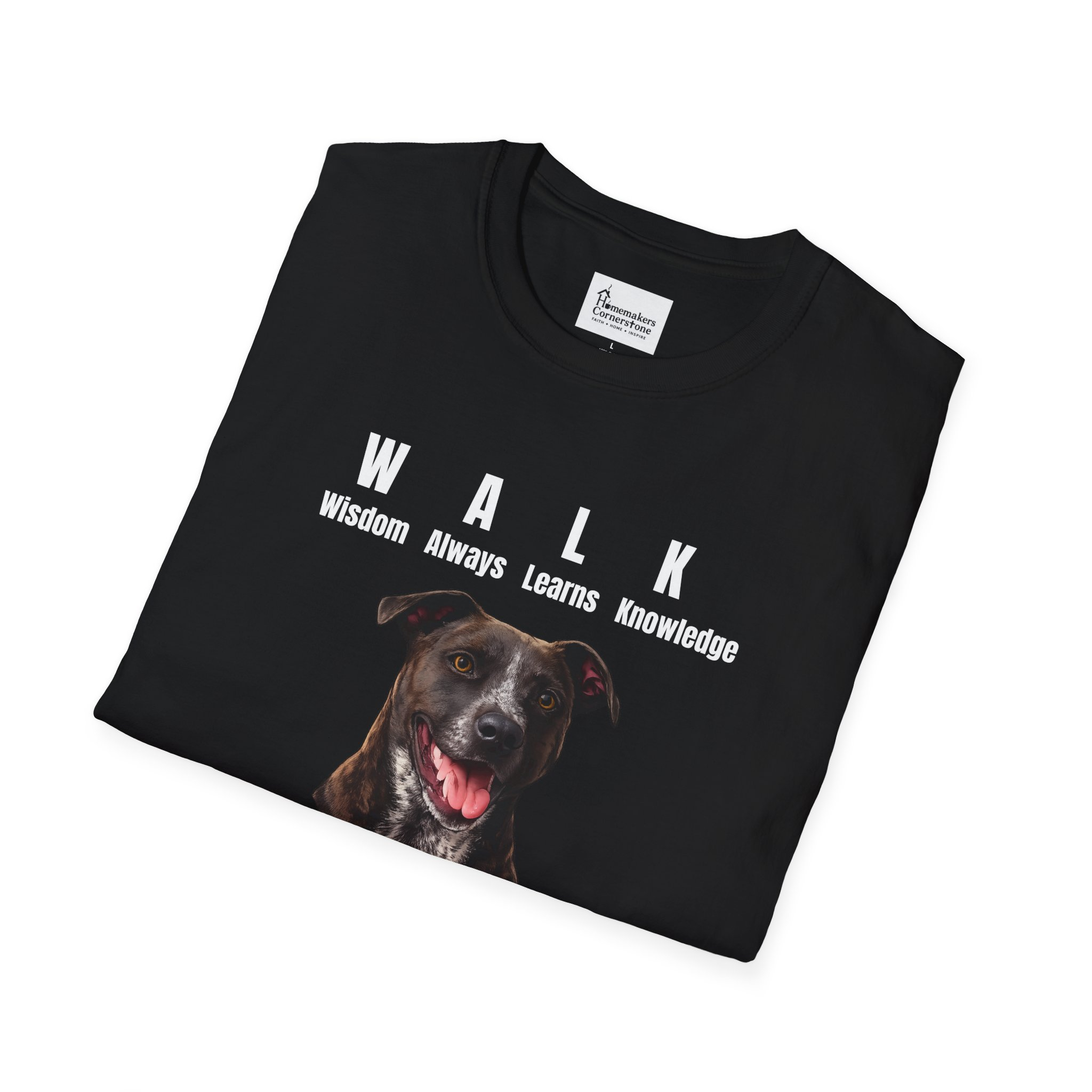 W.A.L.K. - Wisdom Always Learns Knowledge - Unisex Softstyle T-Shirt - Pitbull Terrier - Image 4
