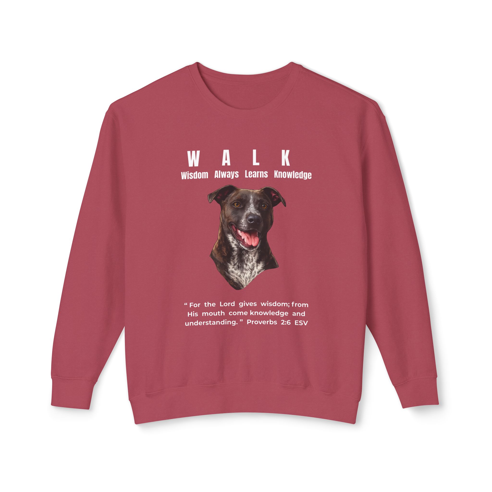 W.A.L.K. - Wisdom Always Learns Knowledge - Unisex Lightweight Crewneck Sweatshirt - Pitbull Terrier - Image 7