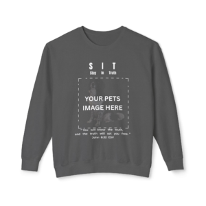 Personalized SIT Christian Pet Sweatshirt | Custom Dog Photo Crewneck | John 8:32 Faith Apparel