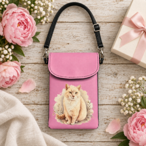 Personalized Pet Photo Cell Phone Bag, Custom Dog or Cat Crossbody Purse, Pet Portrait Phone Wallet, Pet Mom Keepsake Gift