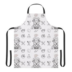 Sasha White Pit Bull Apron – Dog Lover Kitchen Apron in 5 Colors